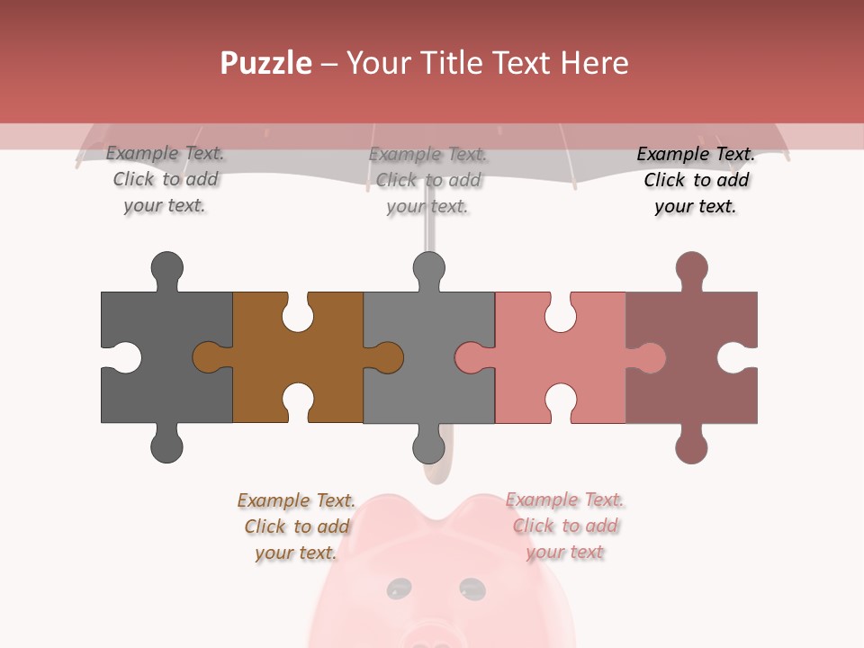 A Piggy Bank With A Black Umbrella On Top Of It PowerPoint Template