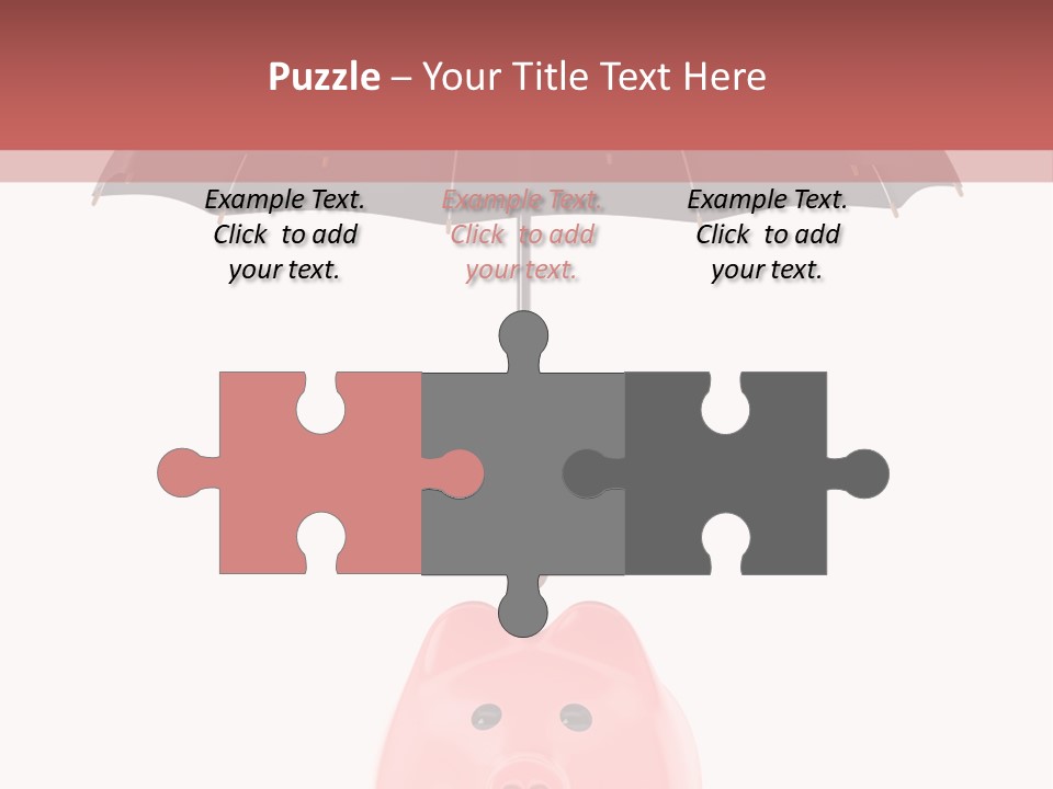 A Piggy Bank With A Black Umbrella On Top Of It PowerPoint Template