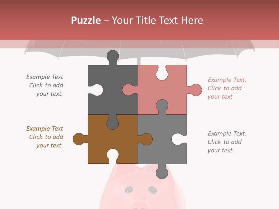 A Piggy Bank With A Black Umbrella On Top Of It PowerPoint Template