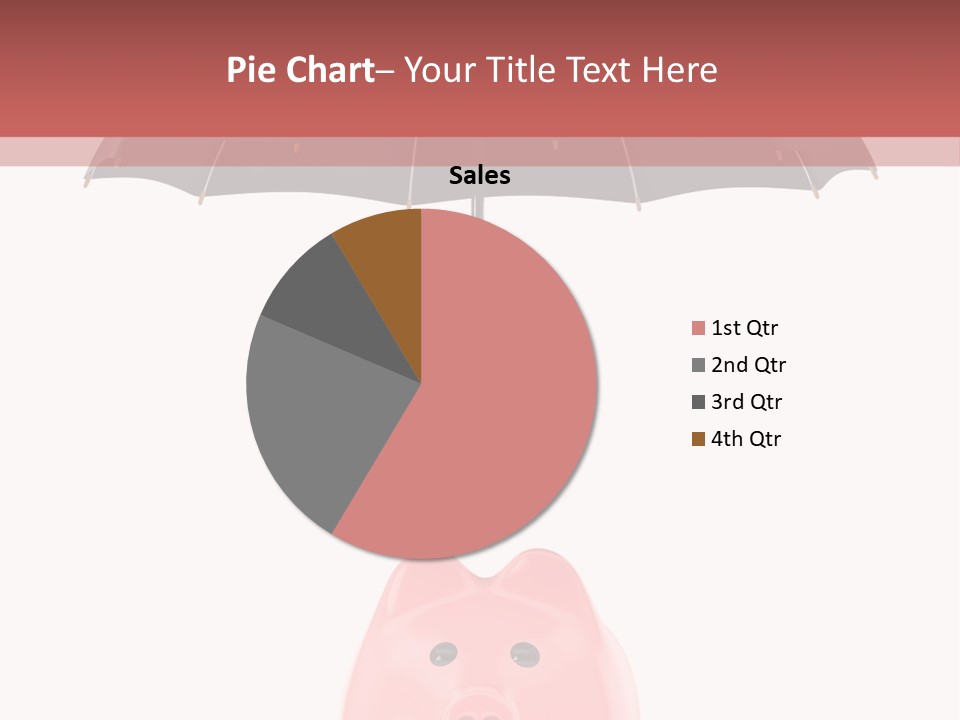 A Piggy Bank With A Black Umbrella On Top Of It PowerPoint Template