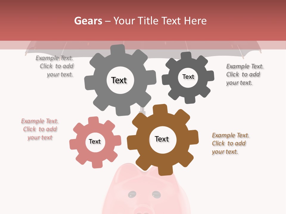 A Piggy Bank With A Black Umbrella On Top Of It PowerPoint Template