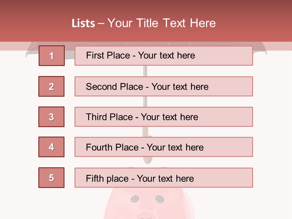 A Piggy Bank With A Black Umbrella On Top Of It PowerPoint Template