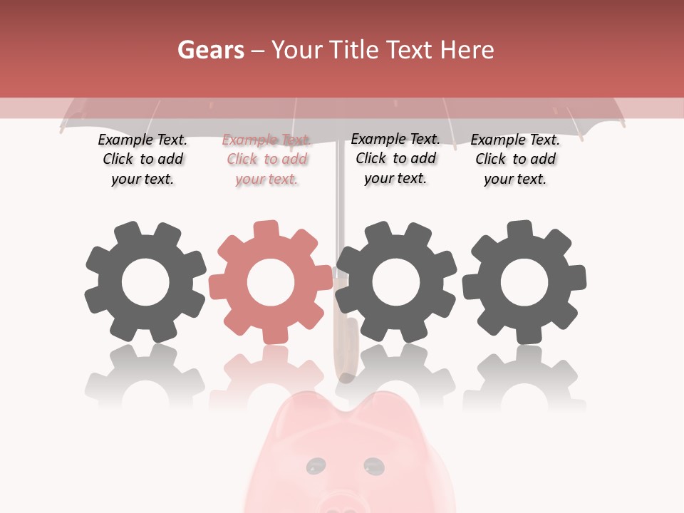 A Piggy Bank With A Black Umbrella On Top Of It PowerPoint Template