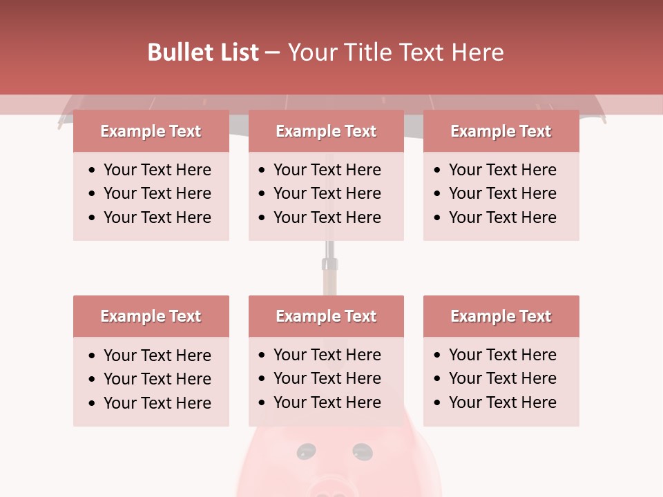 A Piggy Bank With A Black Umbrella On Top Of It PowerPoint Template