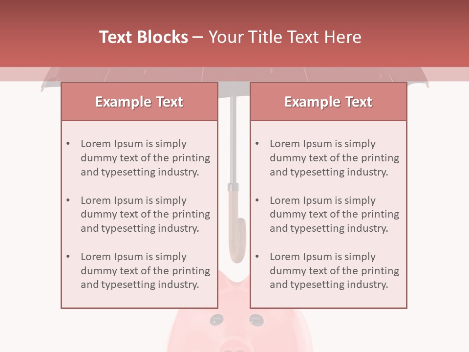 A Piggy Bank With A Black Umbrella On Top Of It PowerPoint Template