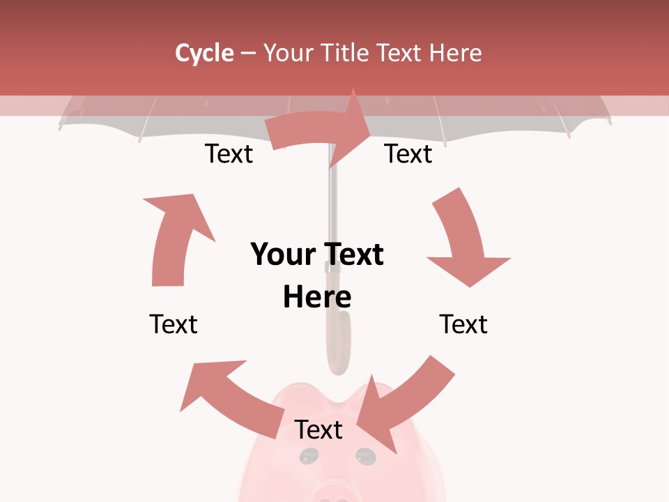 A Piggy Bank With A Black Umbrella On Top Of It PowerPoint Template