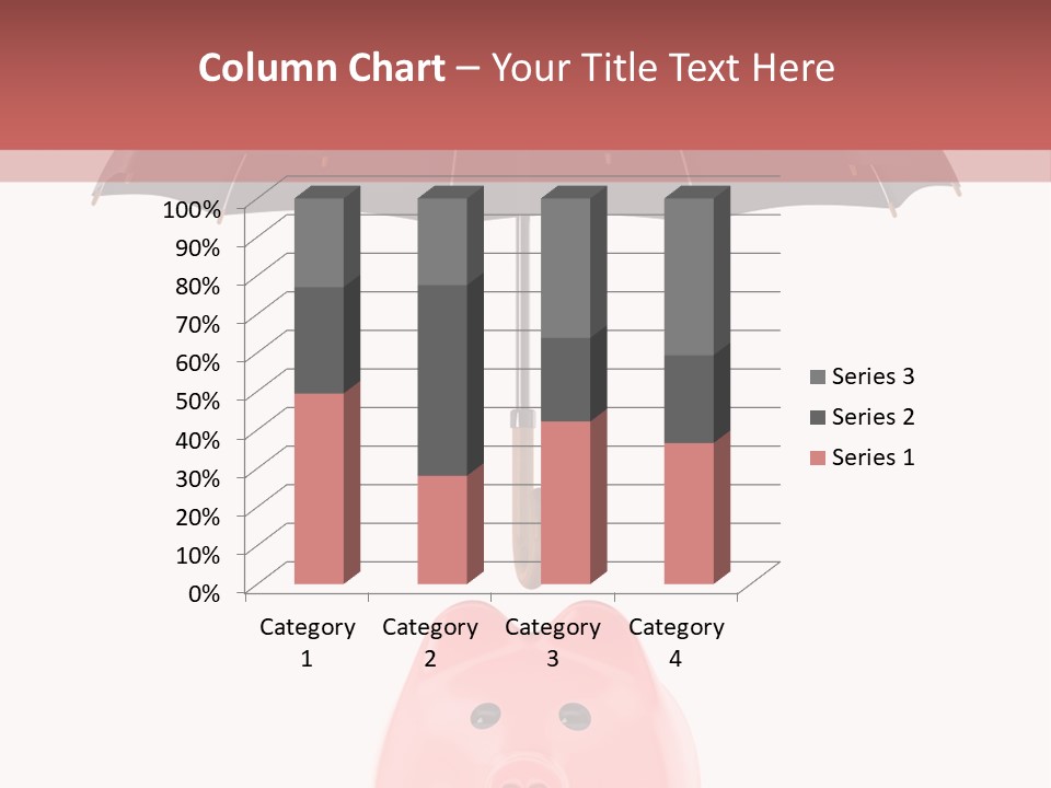 A Piggy Bank With A Black Umbrella On Top Of It PowerPoint Template