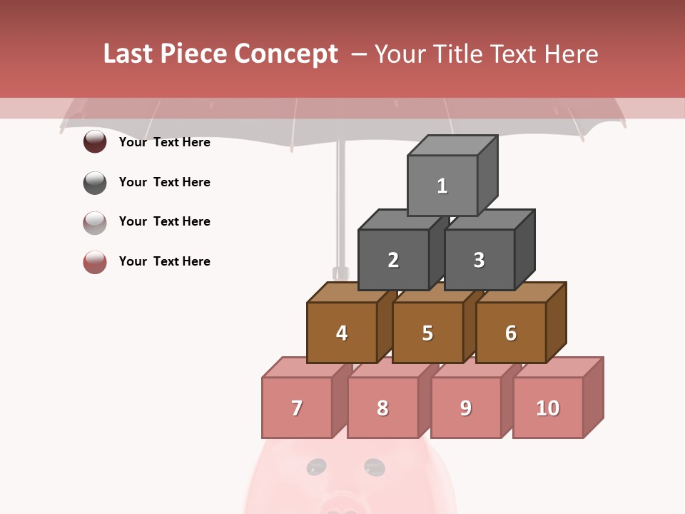 A Piggy Bank With A Black Umbrella On Top Of It PowerPoint Template