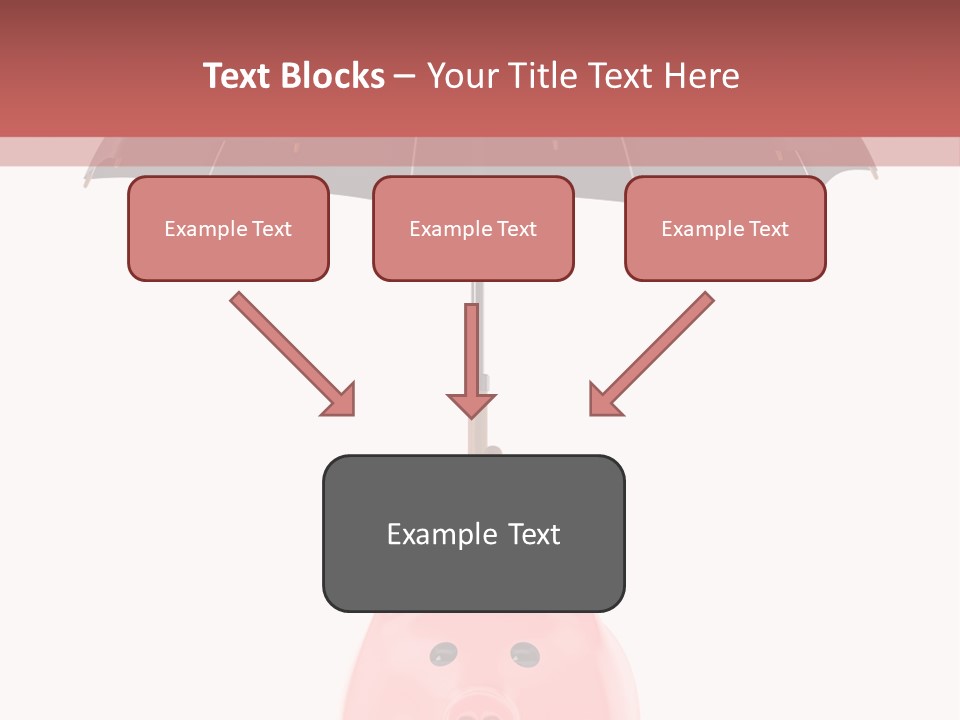A Piggy Bank With A Black Umbrella On Top Of It PowerPoint Template