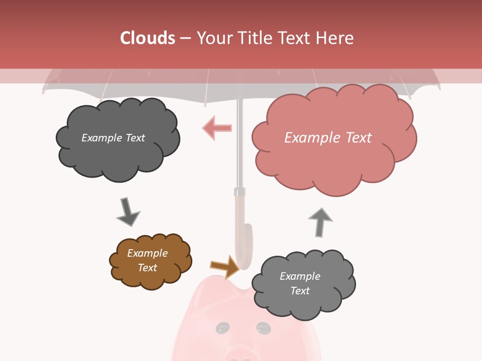 A Piggy Bank With A Black Umbrella On Top Of It PowerPoint Template