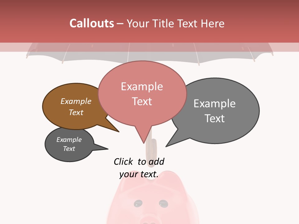 A Piggy Bank With A Black Umbrella On Top Of It PowerPoint Template