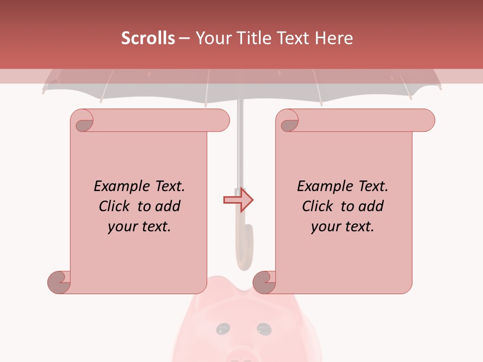 A Piggy Bank With A Black Umbrella On Top Of It PowerPoint Template