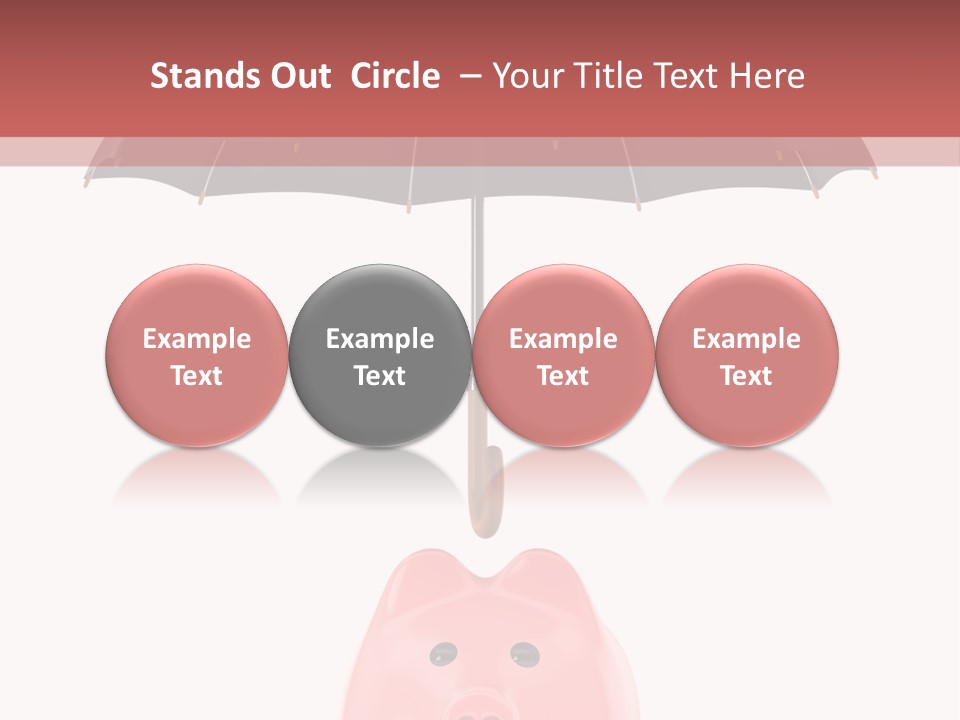 A Piggy Bank With A Black Umbrella On Top Of It PowerPoint Template
