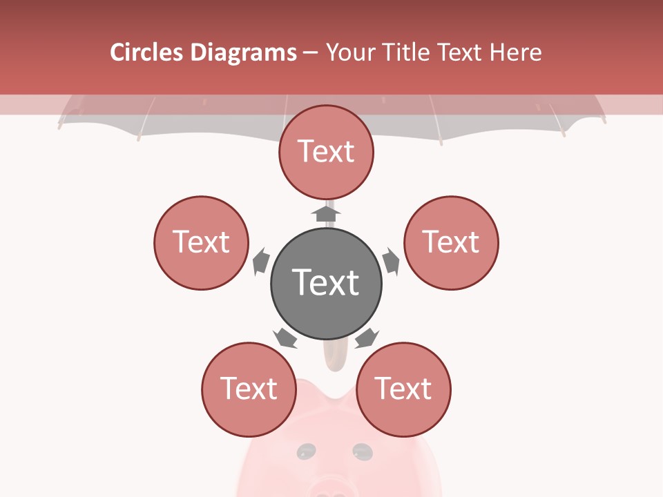 A Piggy Bank With A Black Umbrella On Top Of It PowerPoint Template