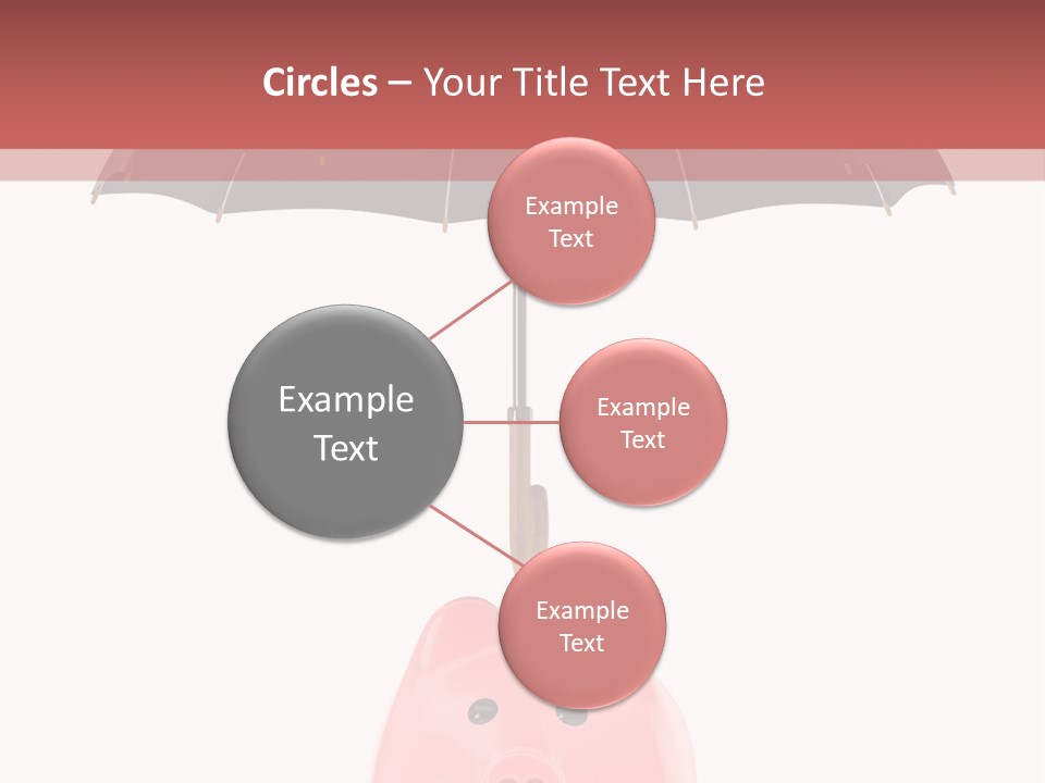 A Piggy Bank With A Black Umbrella On Top Of It PowerPoint Template