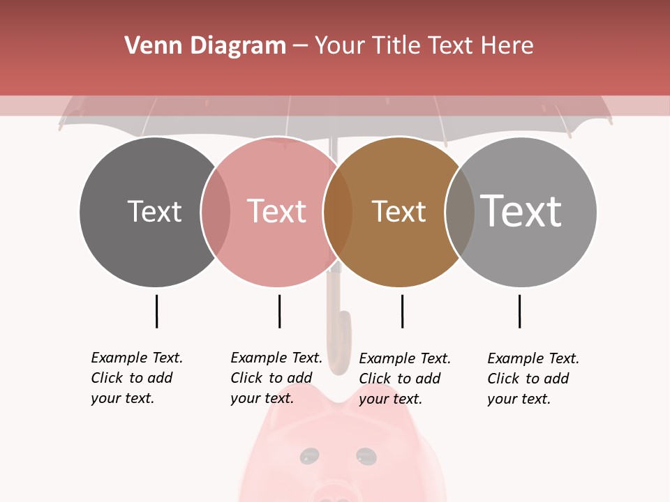A Piggy Bank With A Black Umbrella On Top Of It PowerPoint Template