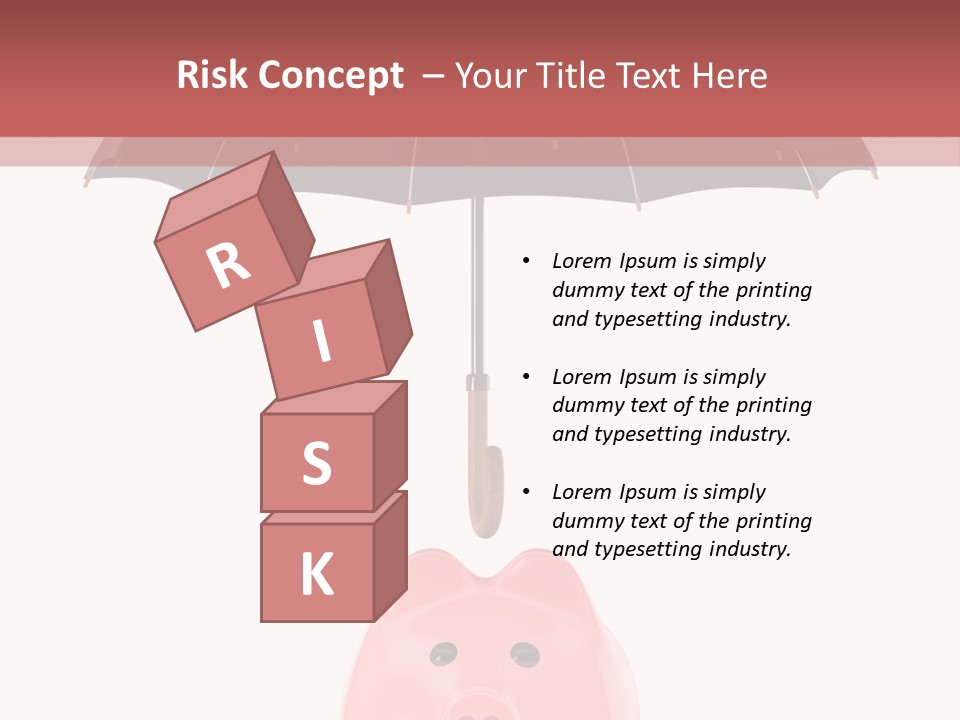 A Piggy Bank With A Black Umbrella On Top Of It PowerPoint Template