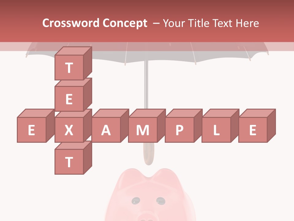 A Piggy Bank With A Black Umbrella On Top Of It PowerPoint Template