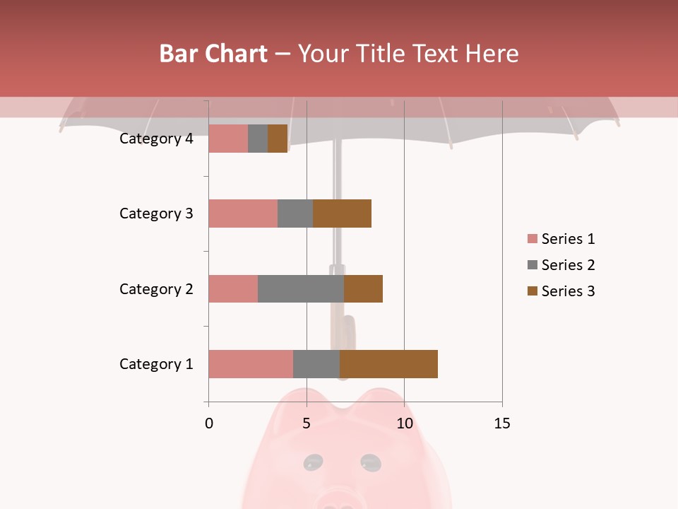 A Piggy Bank With A Black Umbrella On Top Of It PowerPoint Template
