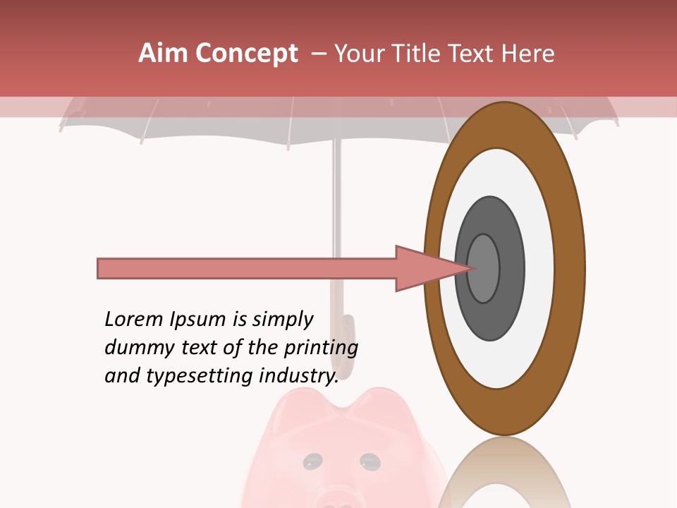 A Piggy Bank With A Black Umbrella On Top Of It PowerPoint Template