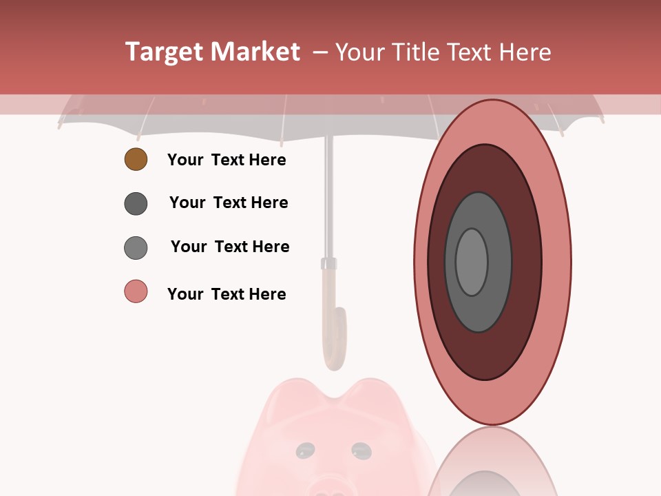 A Piggy Bank With A Black Umbrella On Top Of It PowerPoint Template