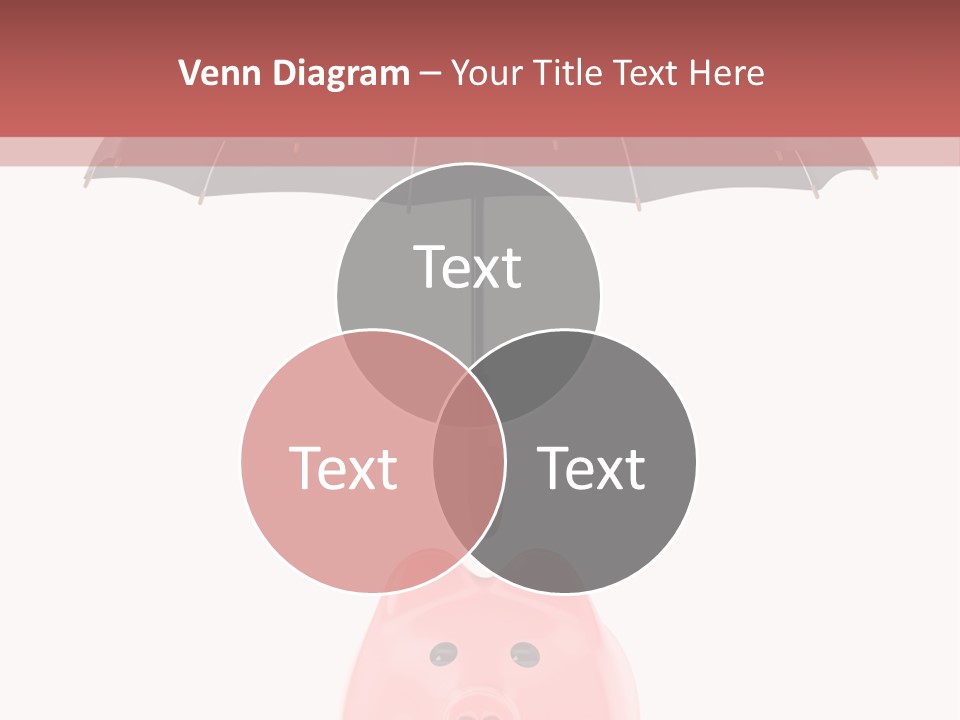 A Piggy Bank With A Black Umbrella On Top Of It PowerPoint Template