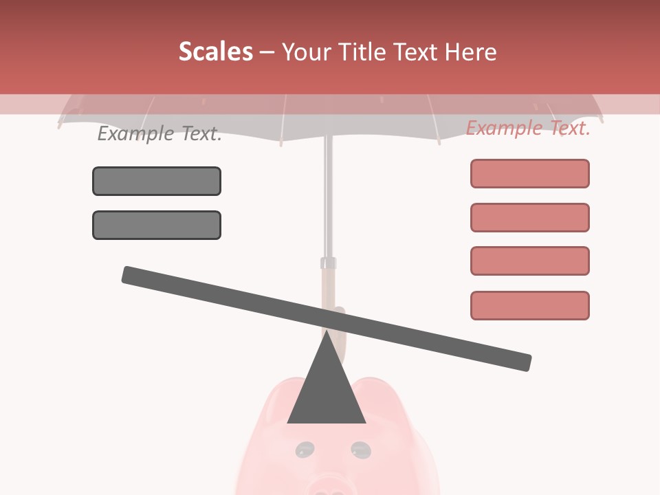 A Piggy Bank With A Black Umbrella On Top Of It PowerPoint Template