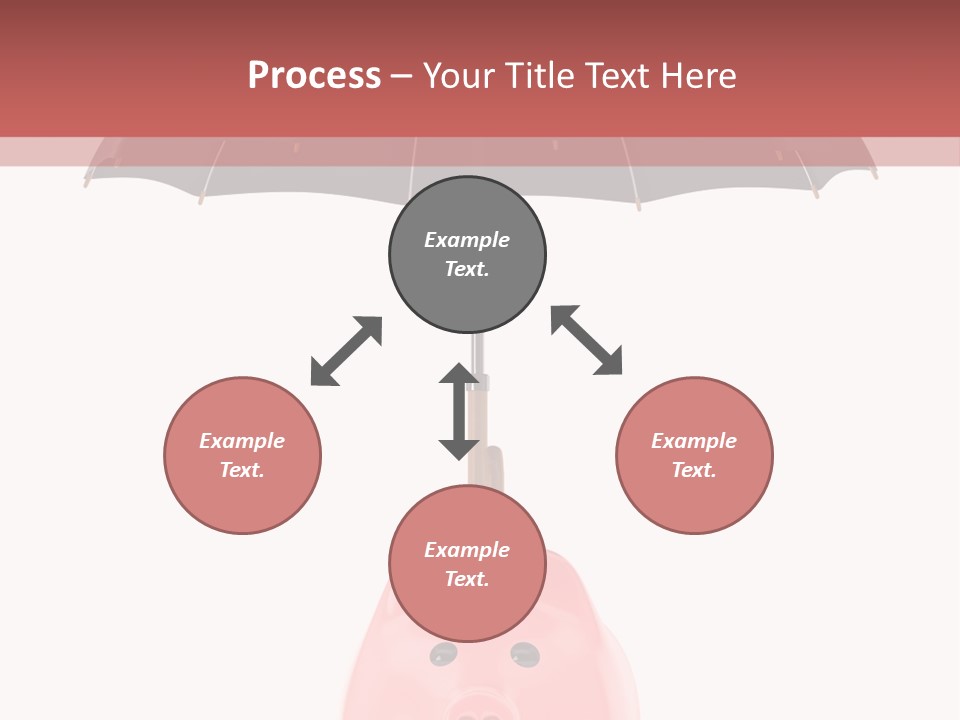 A Piggy Bank With A Black Umbrella On Top Of It PowerPoint Template