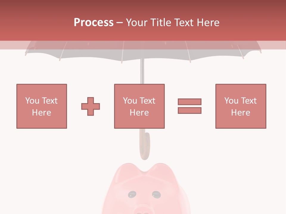 A Piggy Bank With A Black Umbrella On Top Of It PowerPoint Template