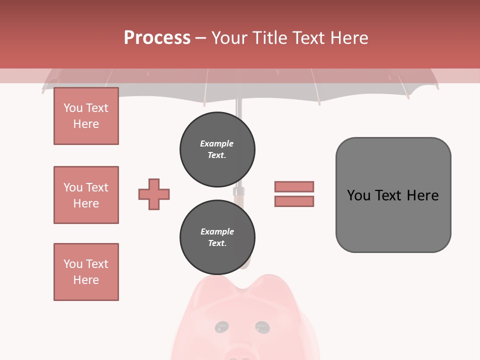 A Piggy Bank With A Black Umbrella On Top Of It PowerPoint Template