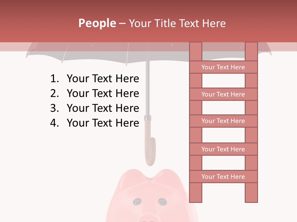 A Piggy Bank With A Black Umbrella On Top Of It PowerPoint Template