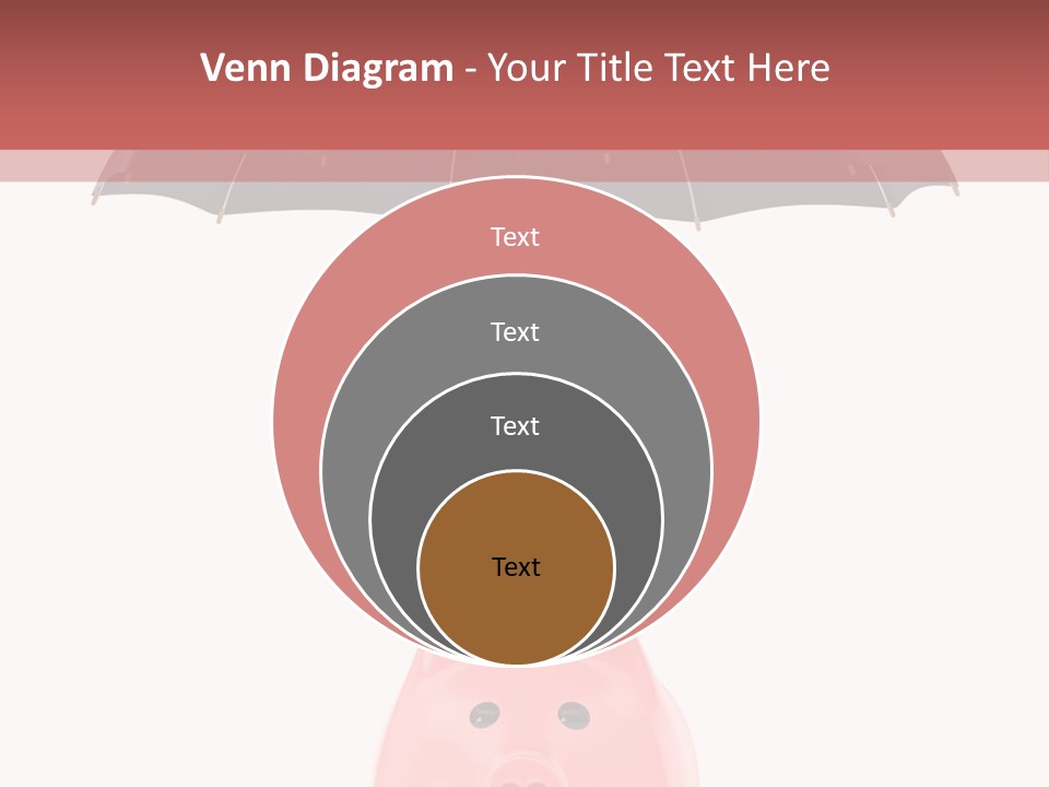 A Piggy Bank With A Black Umbrella On Top Of It PowerPoint Template