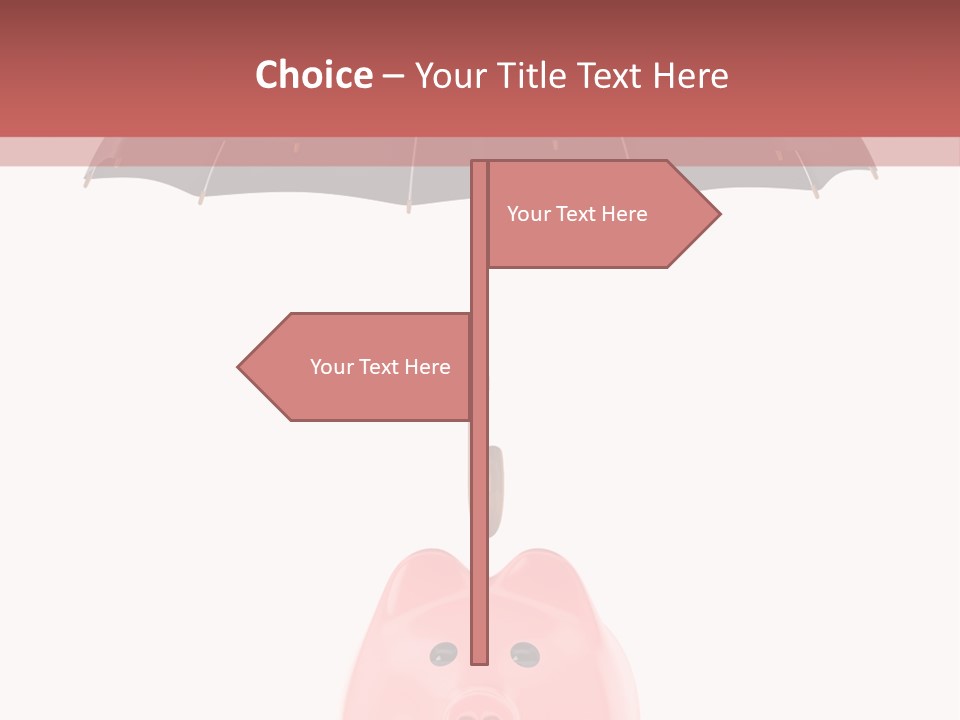 A Piggy Bank With A Black Umbrella On Top Of It PowerPoint Template