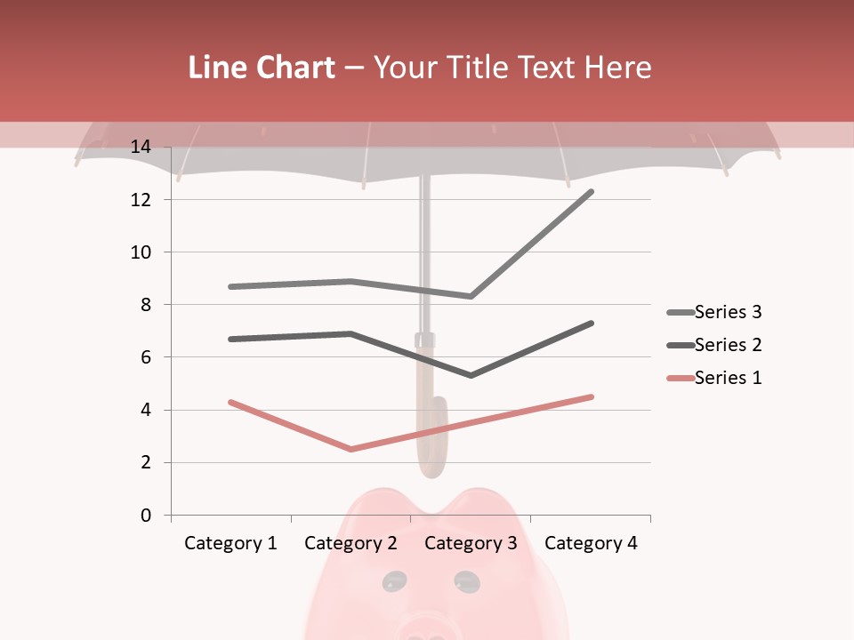 A Piggy Bank With A Black Umbrella On Top Of It PowerPoint Template