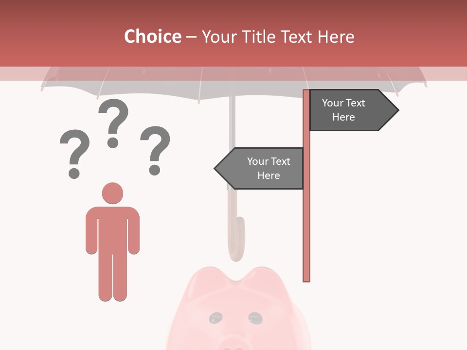 A Piggy Bank With A Black Umbrella On Top Of It PowerPoint Template