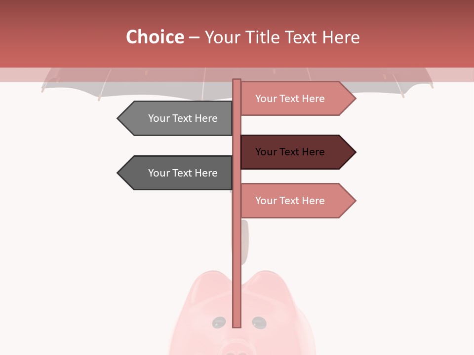 A Piggy Bank With A Black Umbrella On Top Of It PowerPoint Template