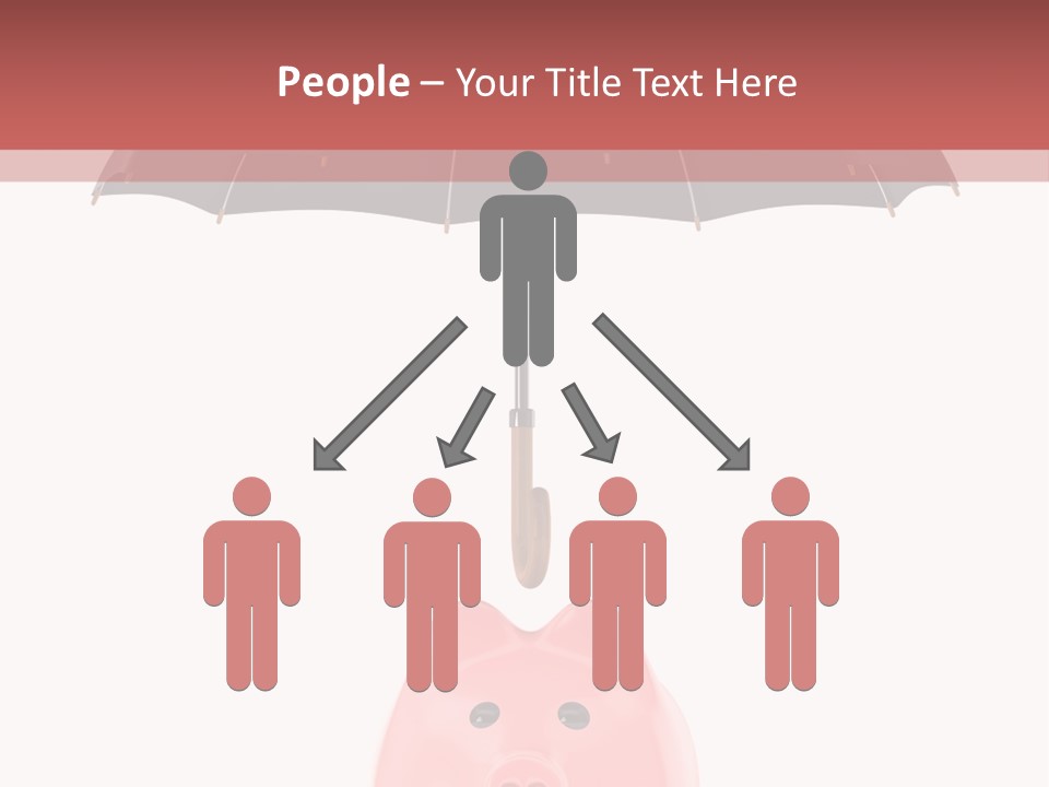 A Piggy Bank With A Black Umbrella On Top Of It PowerPoint Template