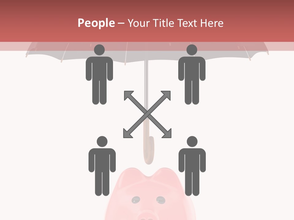 A Piggy Bank With A Black Umbrella On Top Of It PowerPoint Template