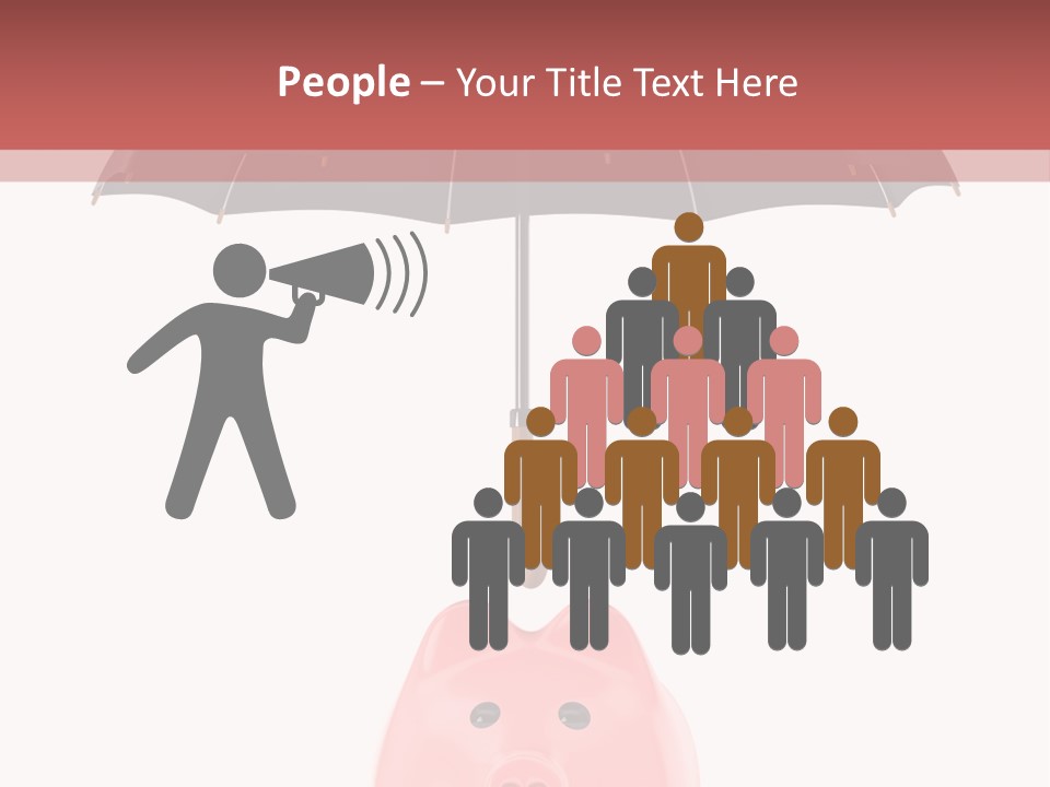 A Piggy Bank With A Black Umbrella On Top Of It PowerPoint Template