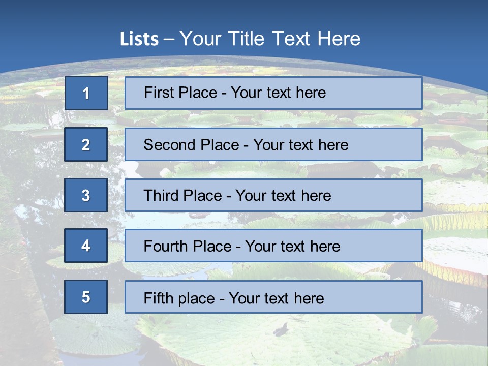 A Large Pond Filled With Water Lilies In The Middle Of A Forest PowerPoint Template