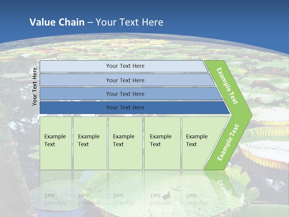 A Large Pond Filled With Water Lilies In The Middle Of A Forest PowerPoint Template