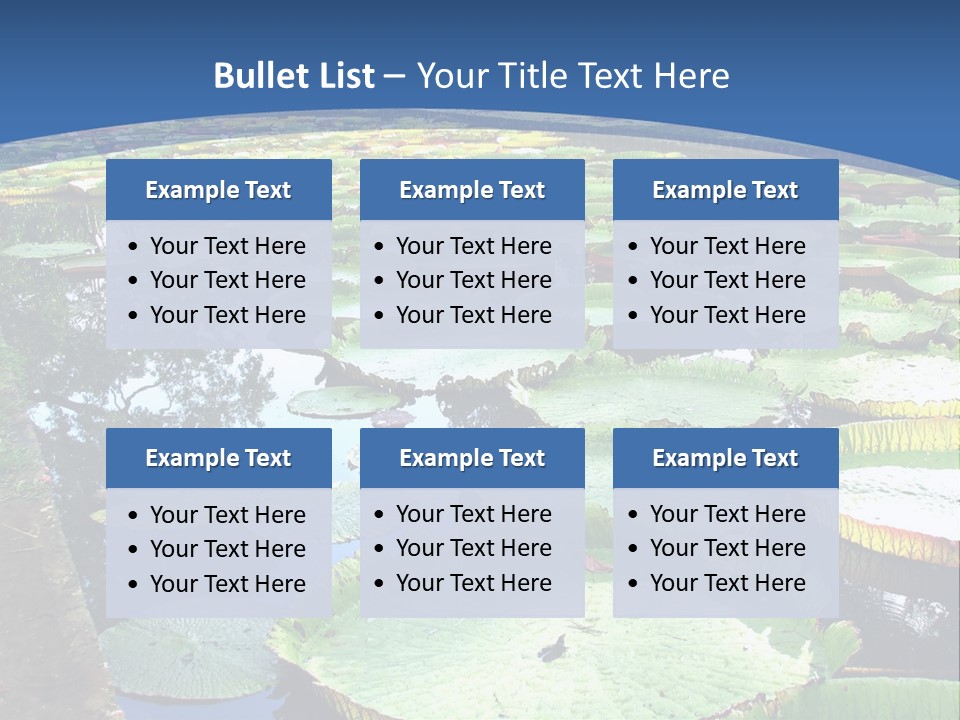 A Large Pond Filled With Water Lilies In The Middle Of A Forest PowerPoint Template