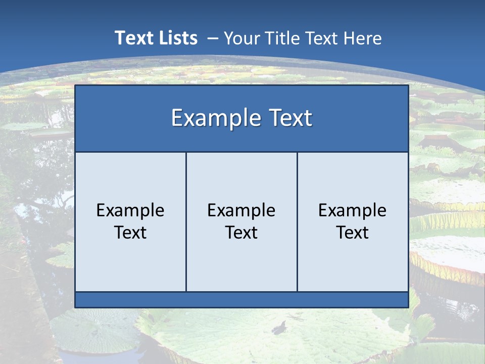 A Large Pond Filled With Water Lilies In The Middle Of A Forest PowerPoint Template