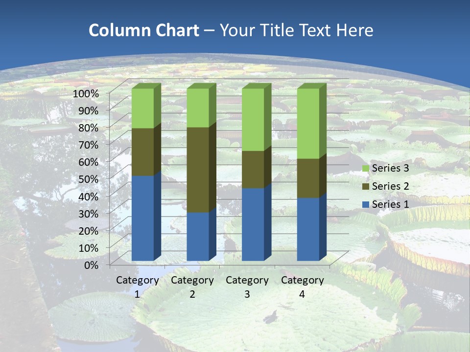 A Large Pond Filled With Water Lilies In The Middle Of A Forest PowerPoint Template