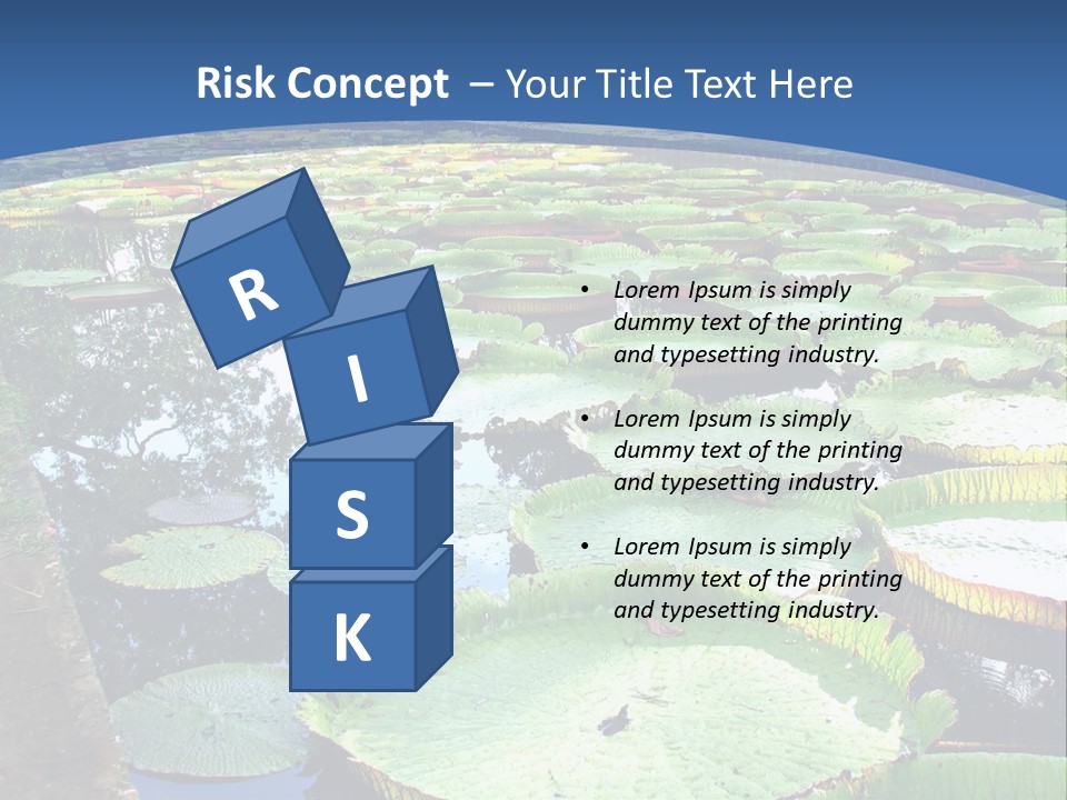 A Large Pond Filled With Water Lilies In The Middle Of A Forest PowerPoint Template