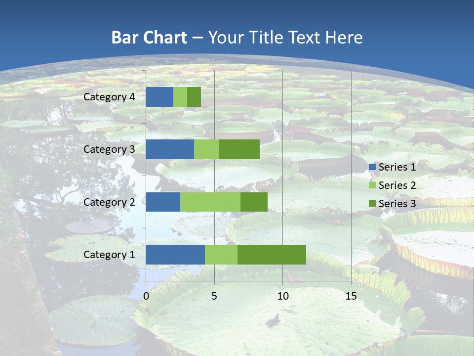 A Large Pond Filled With Water Lilies In The Middle Of A Forest PowerPoint Template