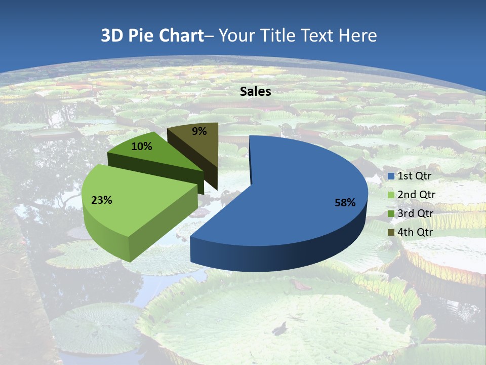 A Large Pond Filled With Water Lilies In The Middle Of A Forest PowerPoint Template