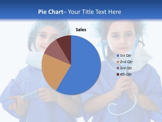 Two Children In Scrubs Are Holding A Stethoscope PowerPoint Template