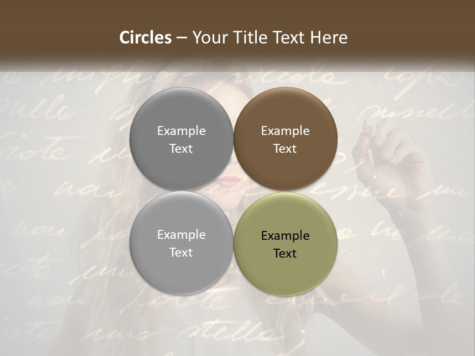 A Woman Writing On A Wall With Words In The Background PowerPoint Template