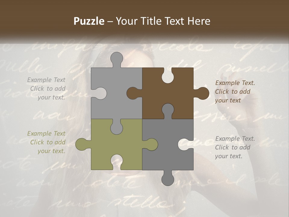 A Woman Writing On A Wall With Words In The Background PowerPoint Template